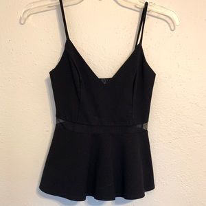 Peplum Tank Top Wish Mesh Waist Detail